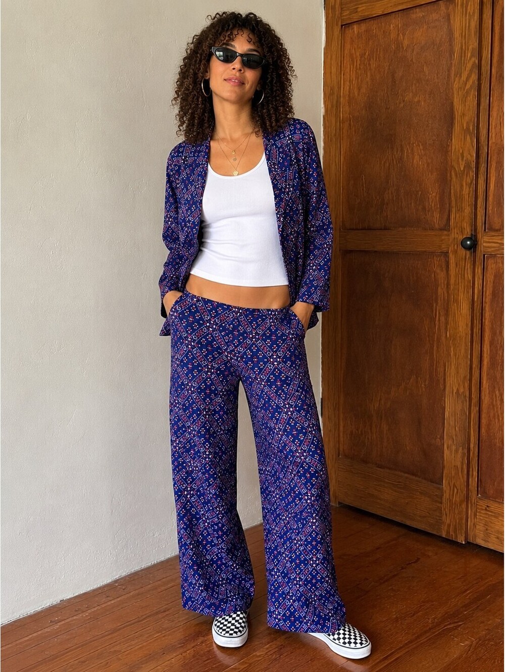 RARE One of a kind 1970s vintage polyester suit womens pantsuit